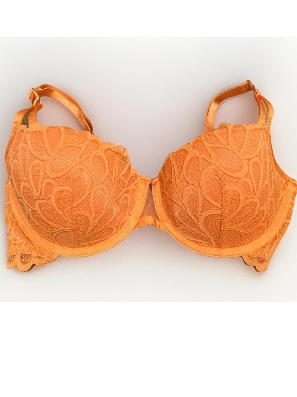SAVAGE X FENTY Savage Not Sorry Lightly Lined Lace Balconette Bra ~ 34C Orange